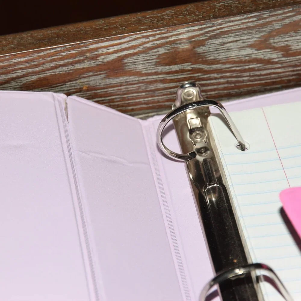 Set of Pink, Black & Light Pink Binders